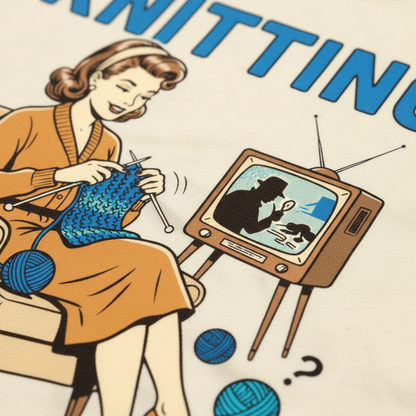 Cozy Stabbing Knitting T-Shirt__detail