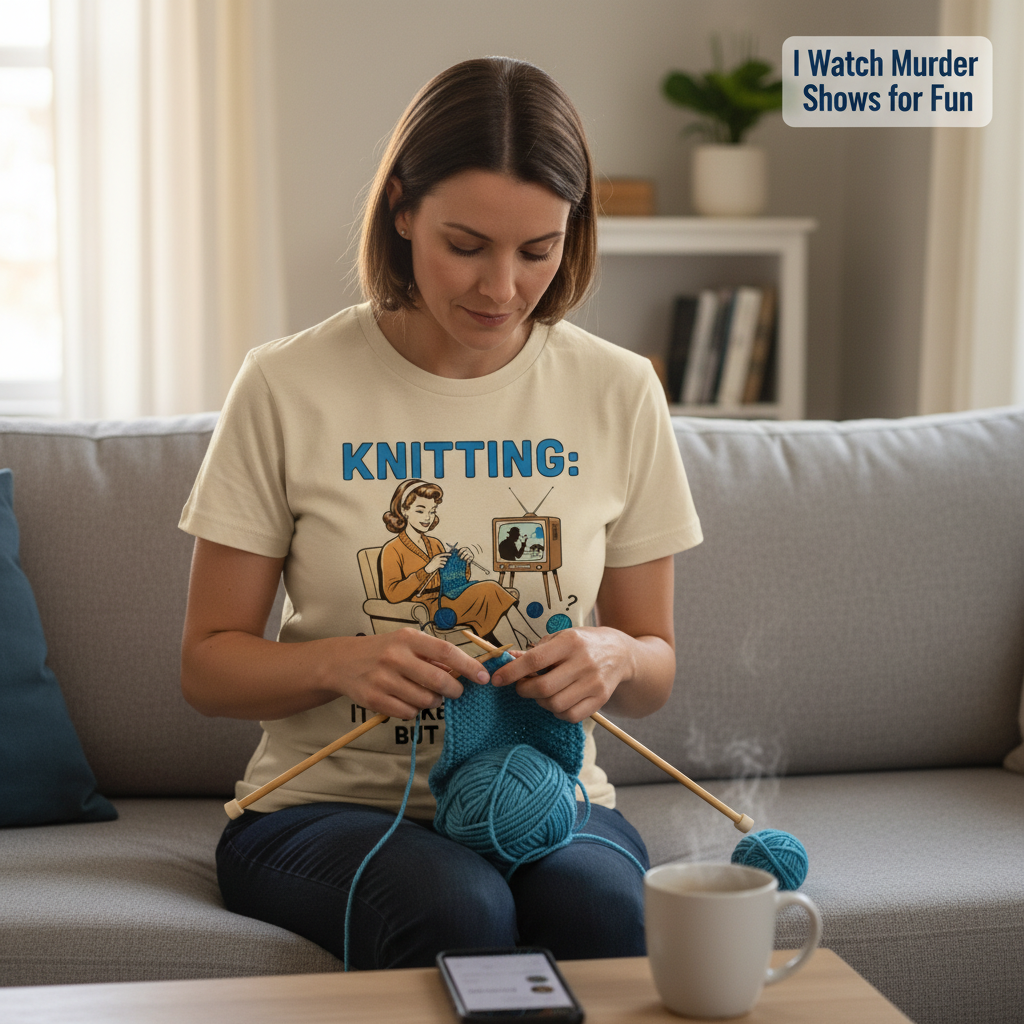 Cozy Stabbing Knitting T-Shirt__use