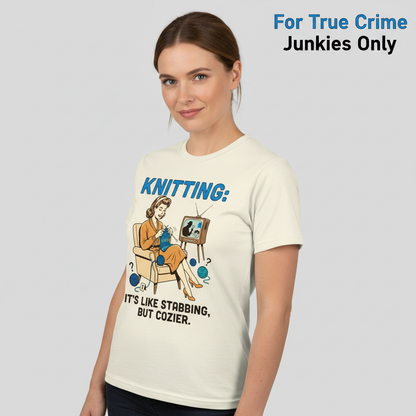 Cozy Stabbing Knitting T-Shirt__hero