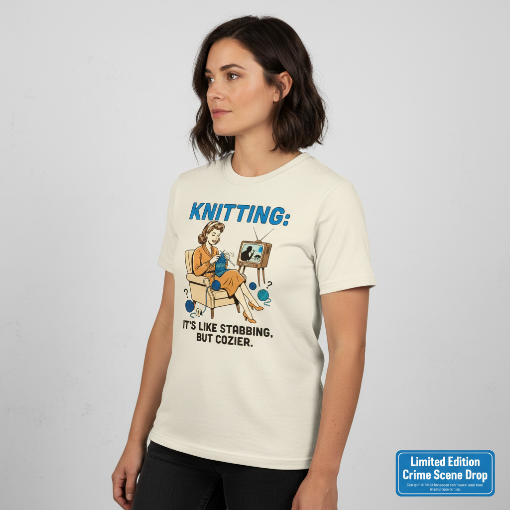 Cozy Stabbing Knitting T-Shirt__space