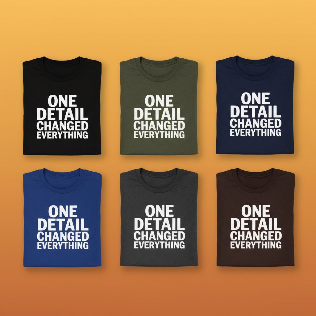 One Detail Changed Everything T-Shirt_6color_grid