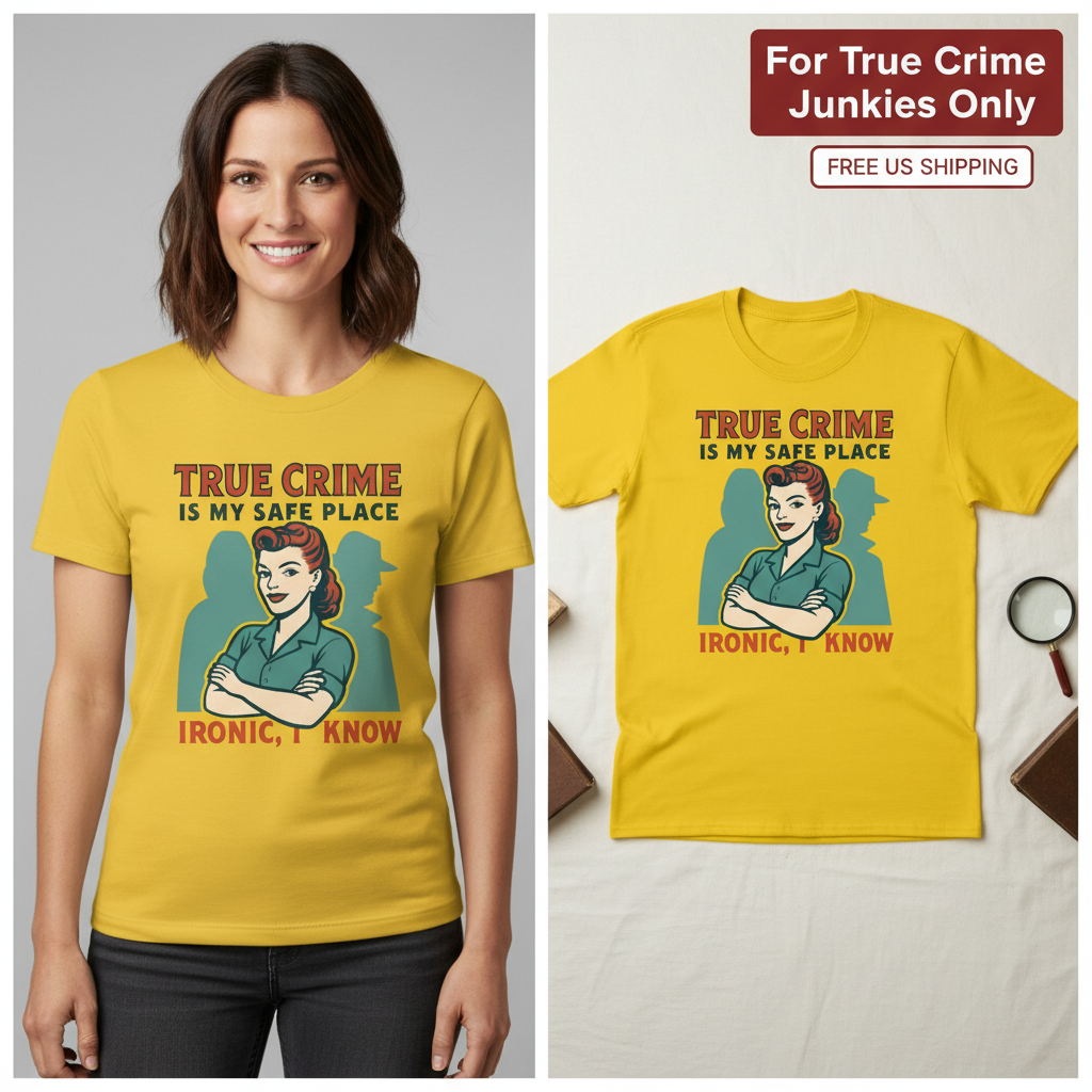 True Crime Safe Place T-Shirt_model_flat