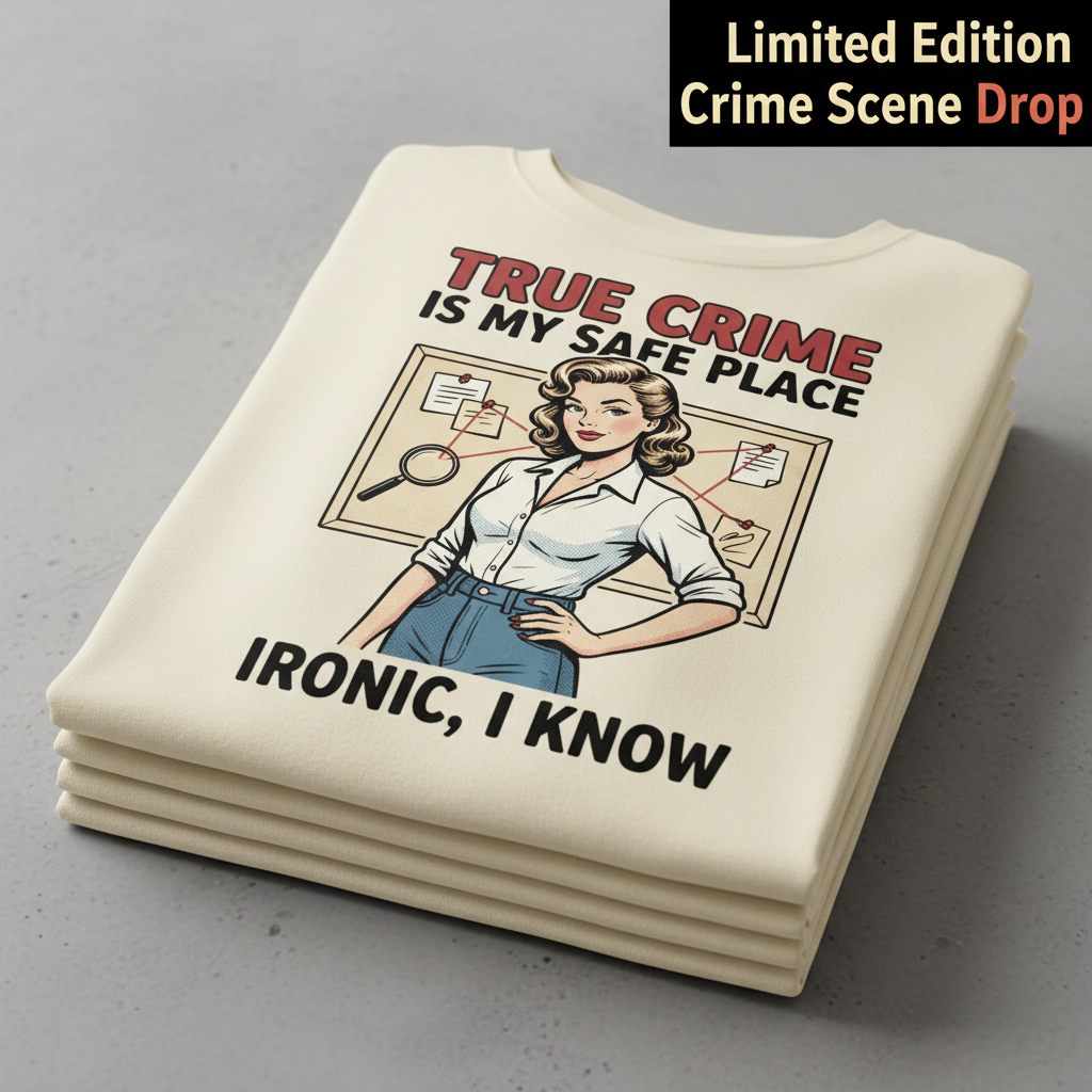 True Crime Safe Place T-Shirt_stacked_flatlay