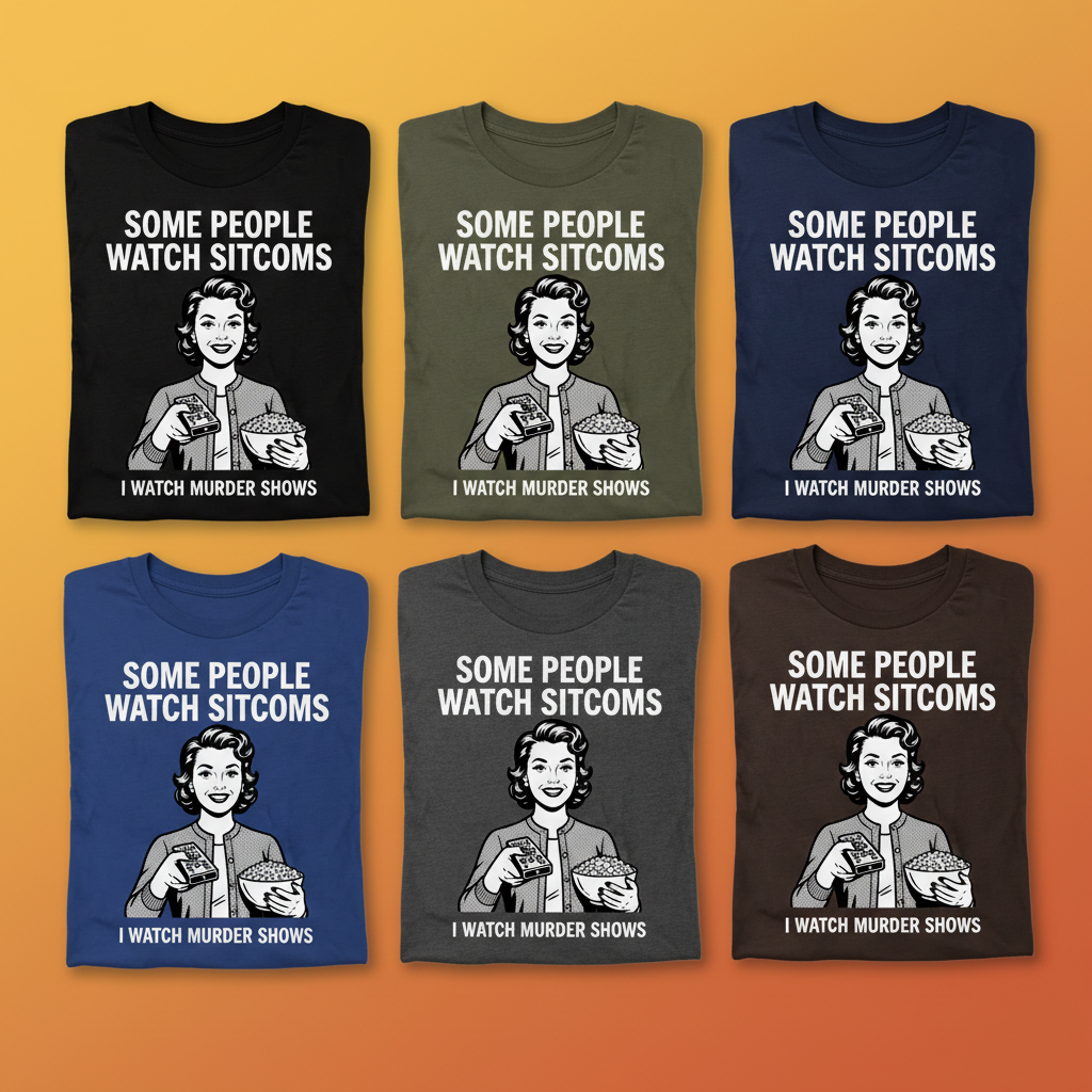Murder Shows Over Sitcoms T-Shirt_6color_grid