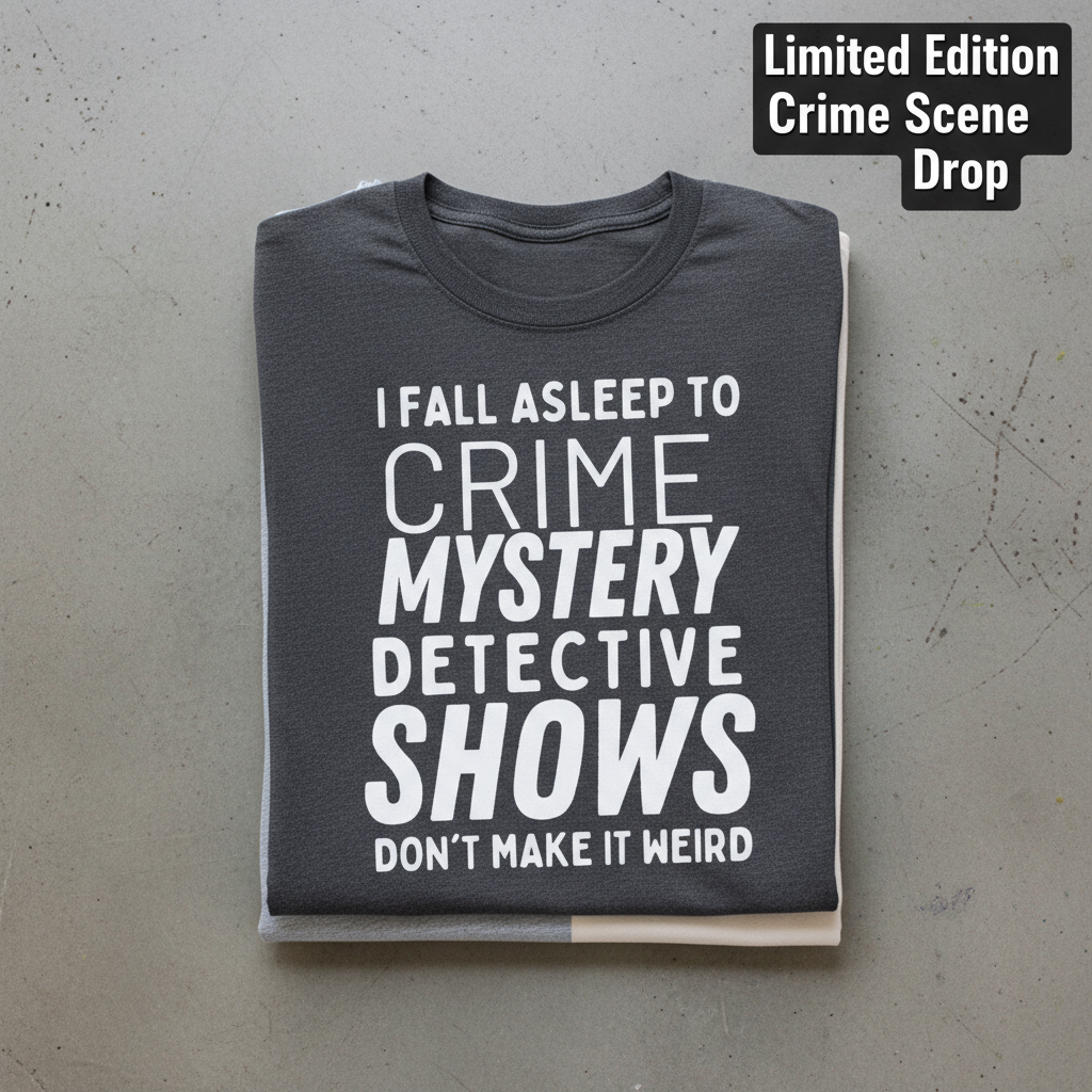 Crime Show Sleep T-Shirt_stacked_flatlay