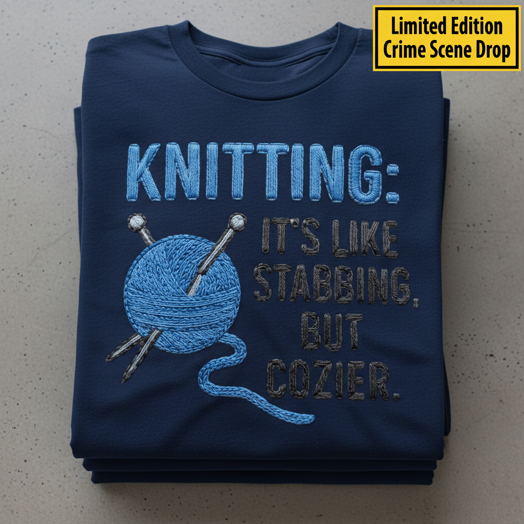Cozy Stabbing Knitting T-Shirt_stacked_flatlay