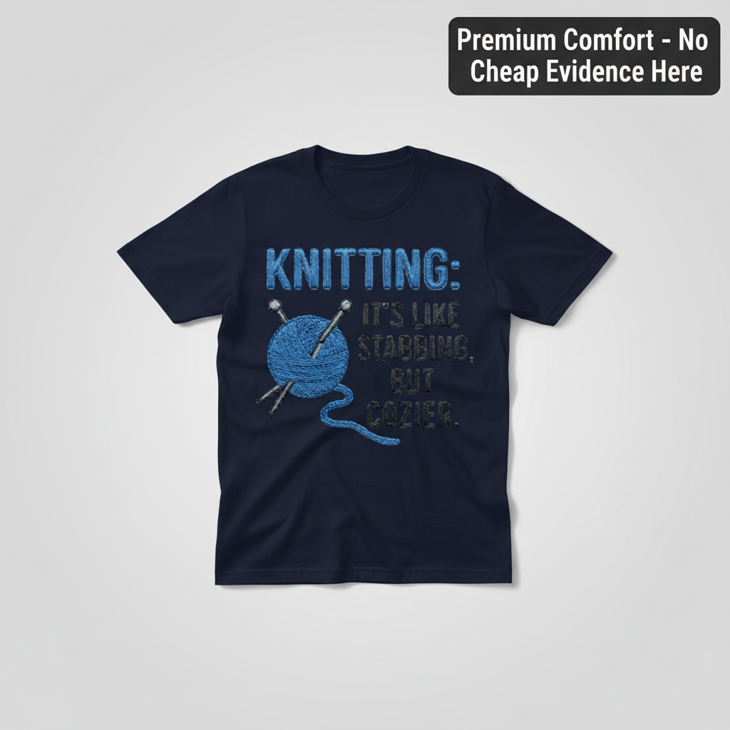 Cozy Stabbing Knitting T-Shirt_clean