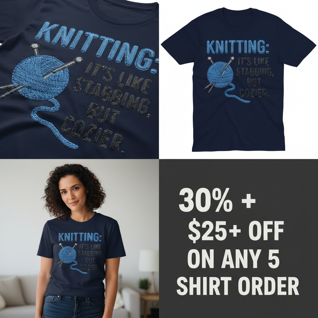 Cozy Stabbing Knitting T-Shirt_4_panel