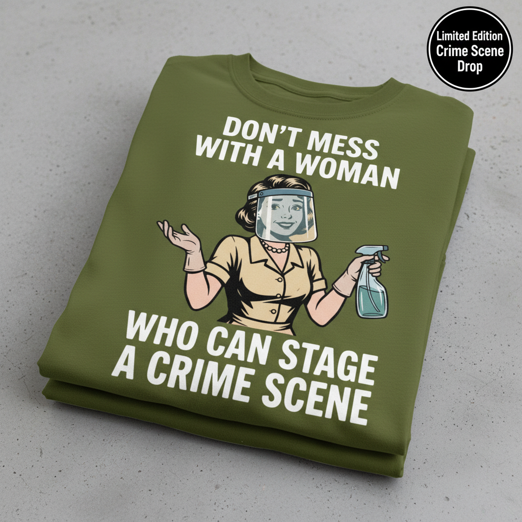 Crime Scene Queen T-Shirt_stacked_flatlay
