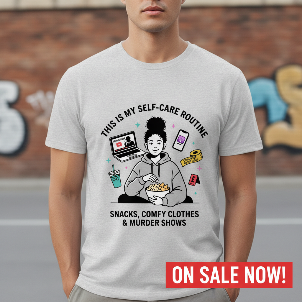 Self-Care & Murder Shows T-Shirt_3_model