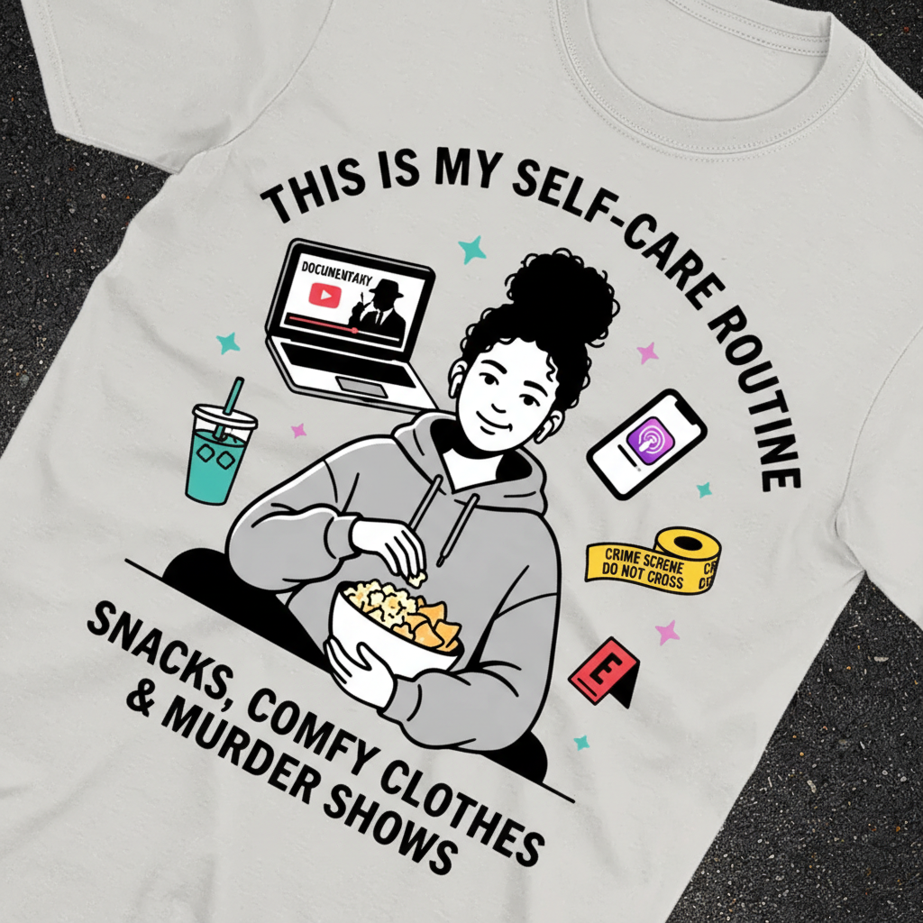 Self-Care & Murder Shows T-Shirt_extreme_za