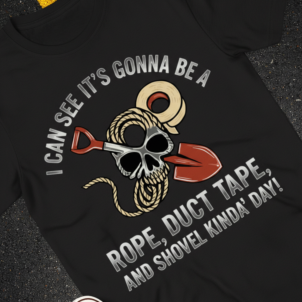 Rope Duct Tape Shovel T-Shirt_extreme_za