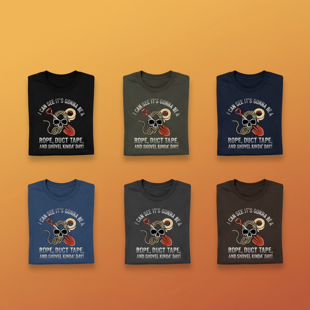 Rope Duct Tape Shovel T-Shirt_6color_grid