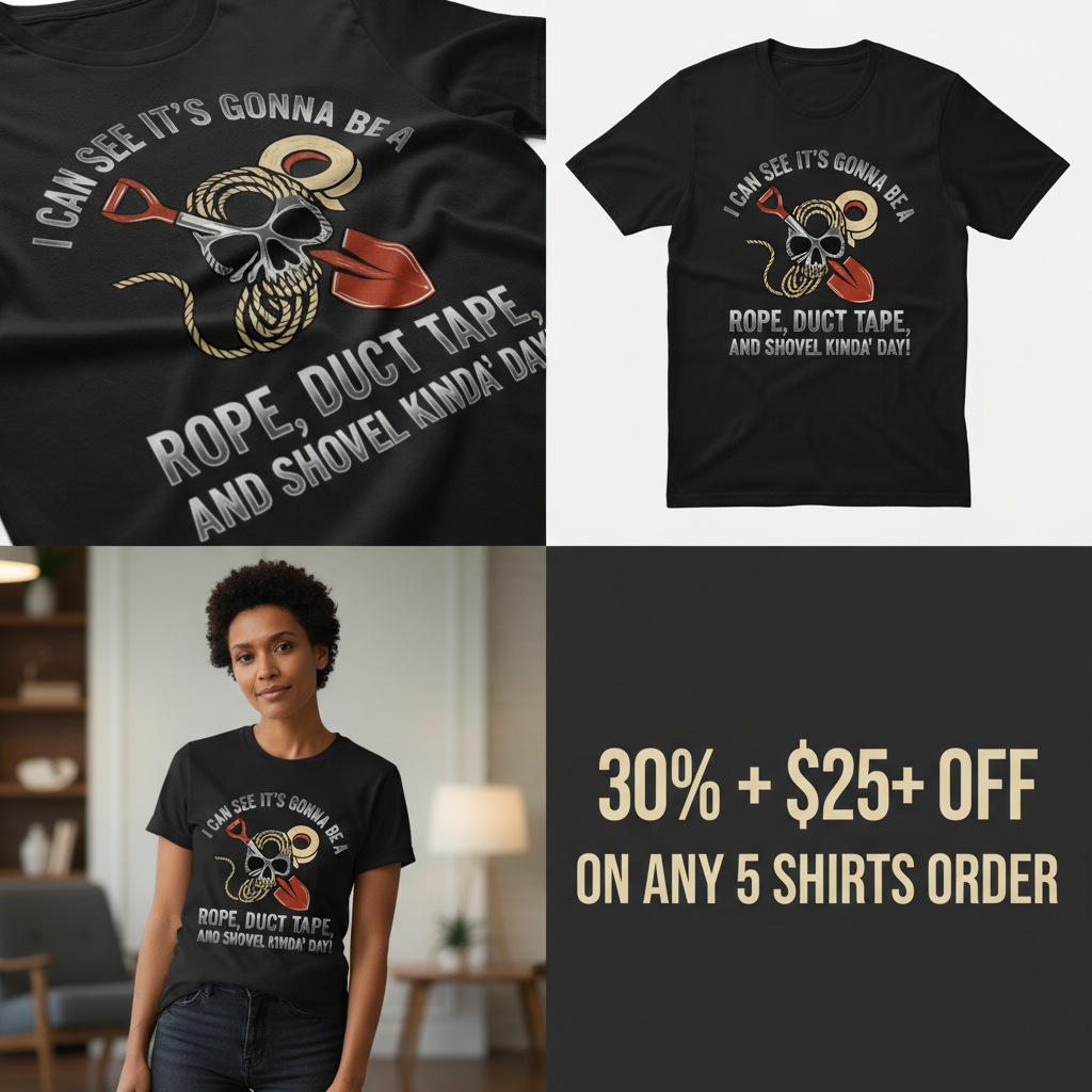 Rope Duct Tape Shovel T-Shirt_4_panel