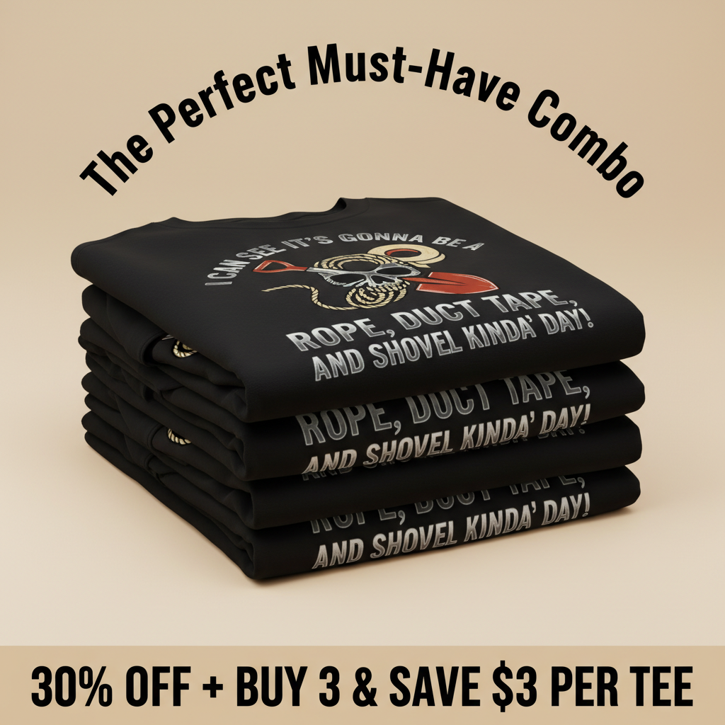 Rope Duct Tape Shovel T-Shirt_stacked_promotion