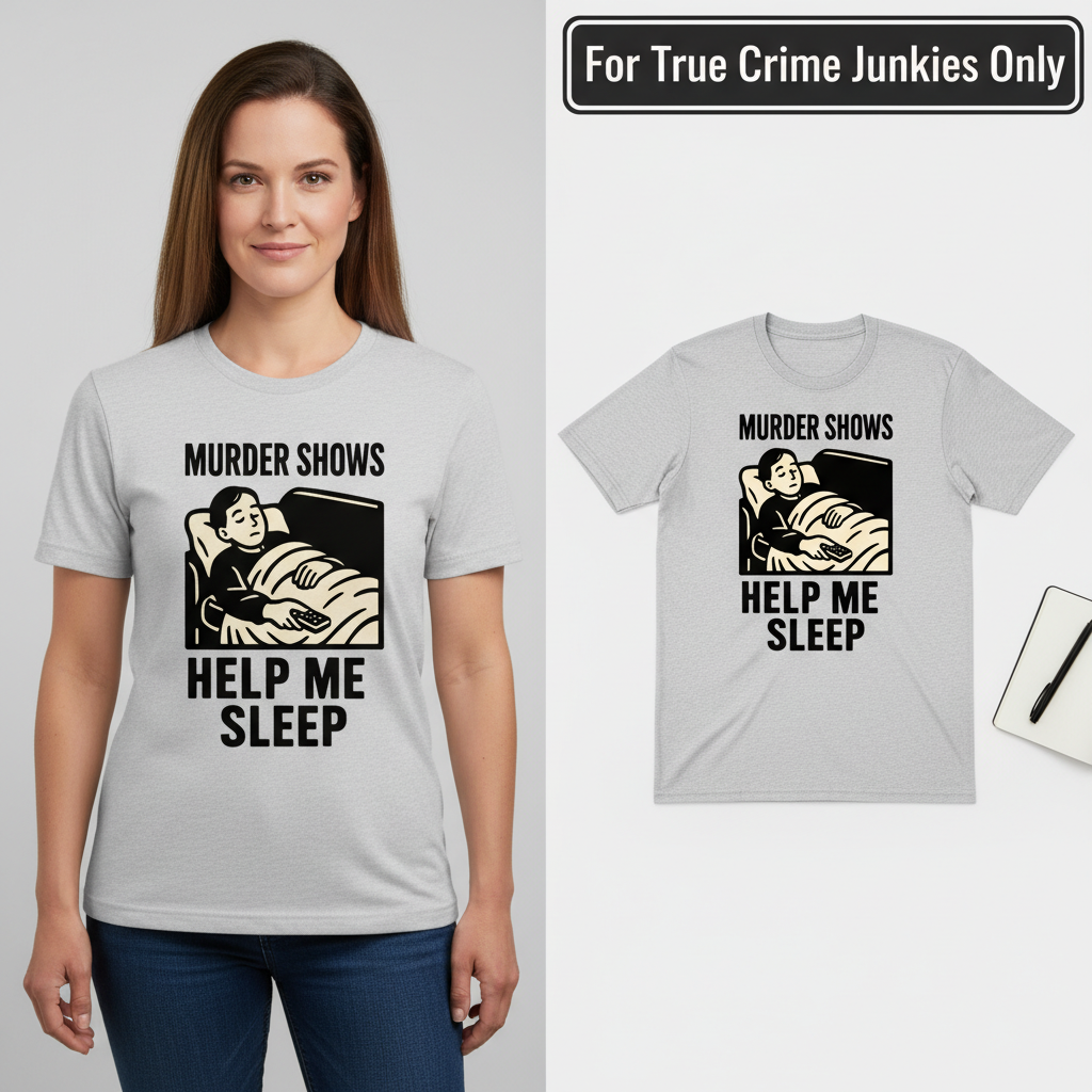 Murder Shows Help Me Sleep T-Shirt_model_flat