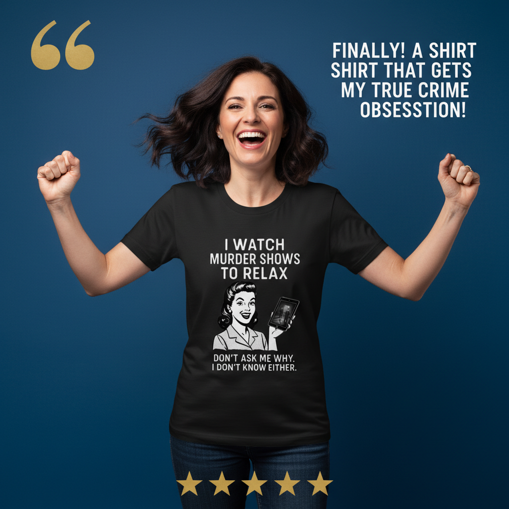 Murder Shows to Relax T-Shirt_model_testimonial