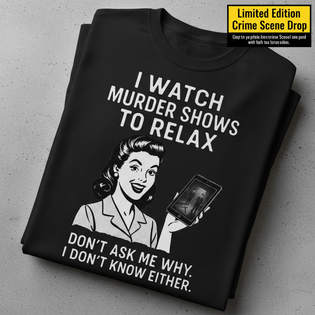 Murder Shows to Relax T-Shirt_stacked_flatlay