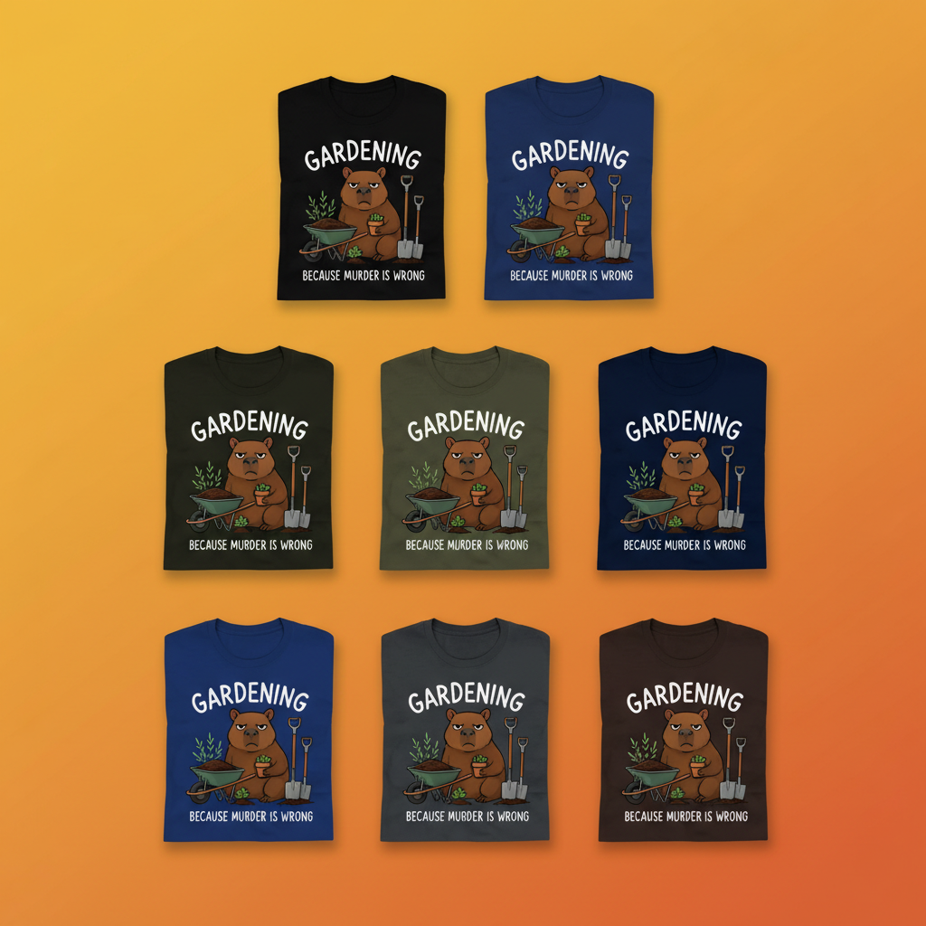 Gardening Bear Justice T-Shirt_6color_grid