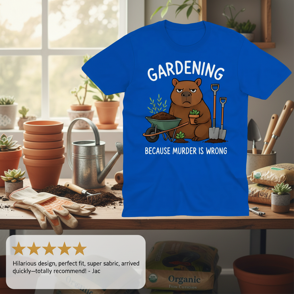 Gardening Bear Justice T-Shirt_review_5star