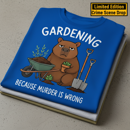 Gardening Bear Justice T-Shirt_stacked_flatlay