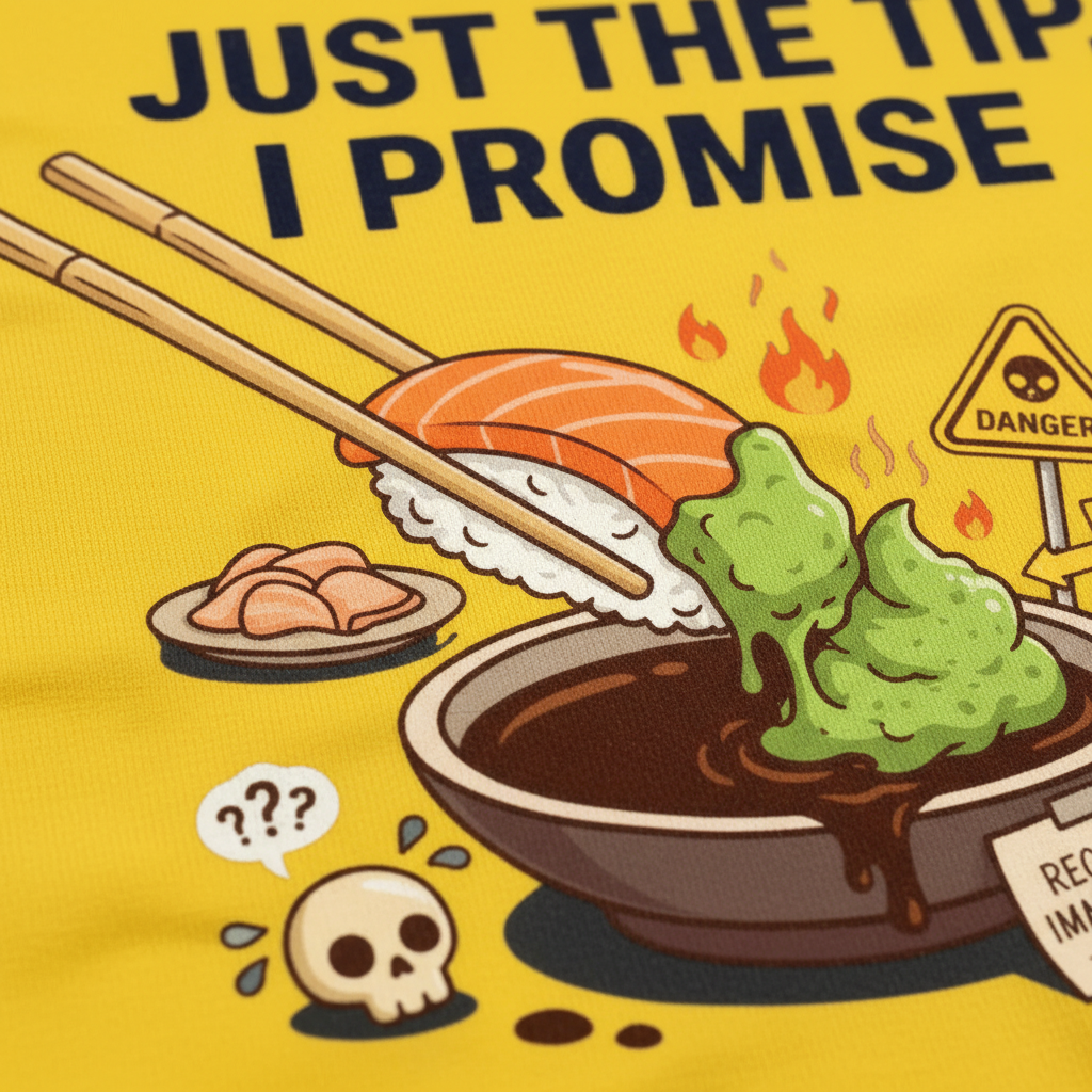 Just the Tip Wasabi Warning T-Shirt__detail
