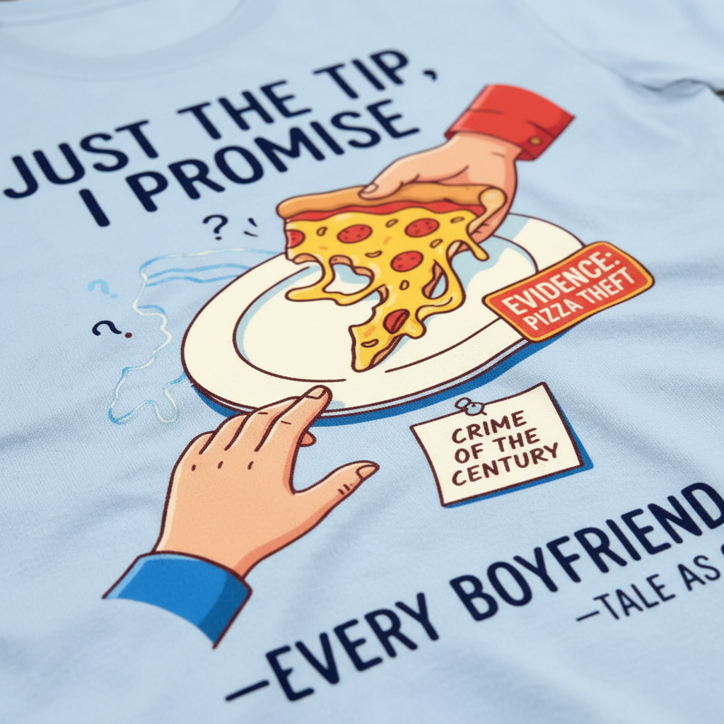 Pizza Theft Crime of the Century T-Shirt__detail