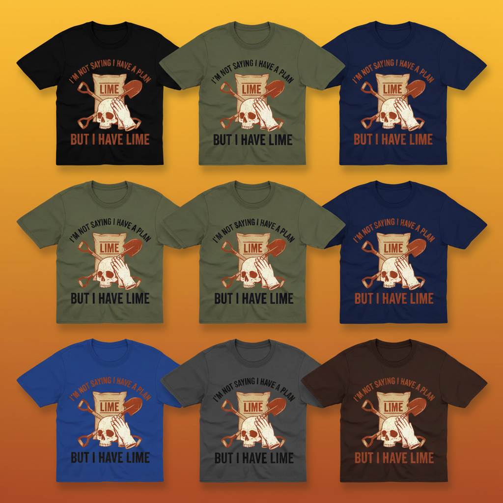 I Have Lime True Crime Humor T-Shirt_6color_grid