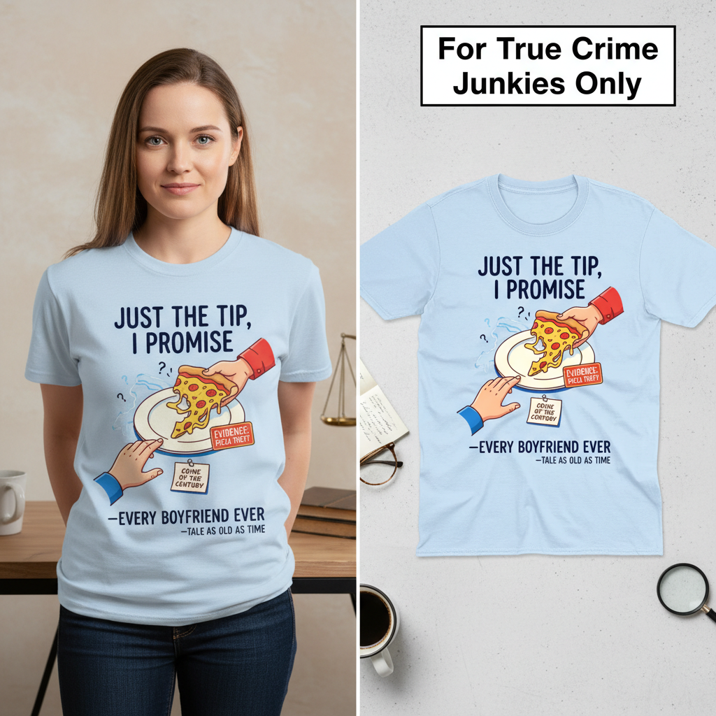 Pizza Theft Crime of the Century T-Shirt_model_flat