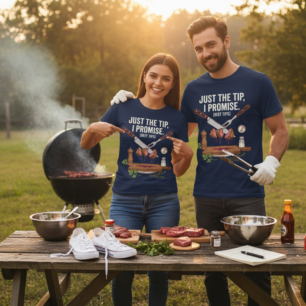 Just the Tip Beef Tips T-Shirt_dual_lifestyle