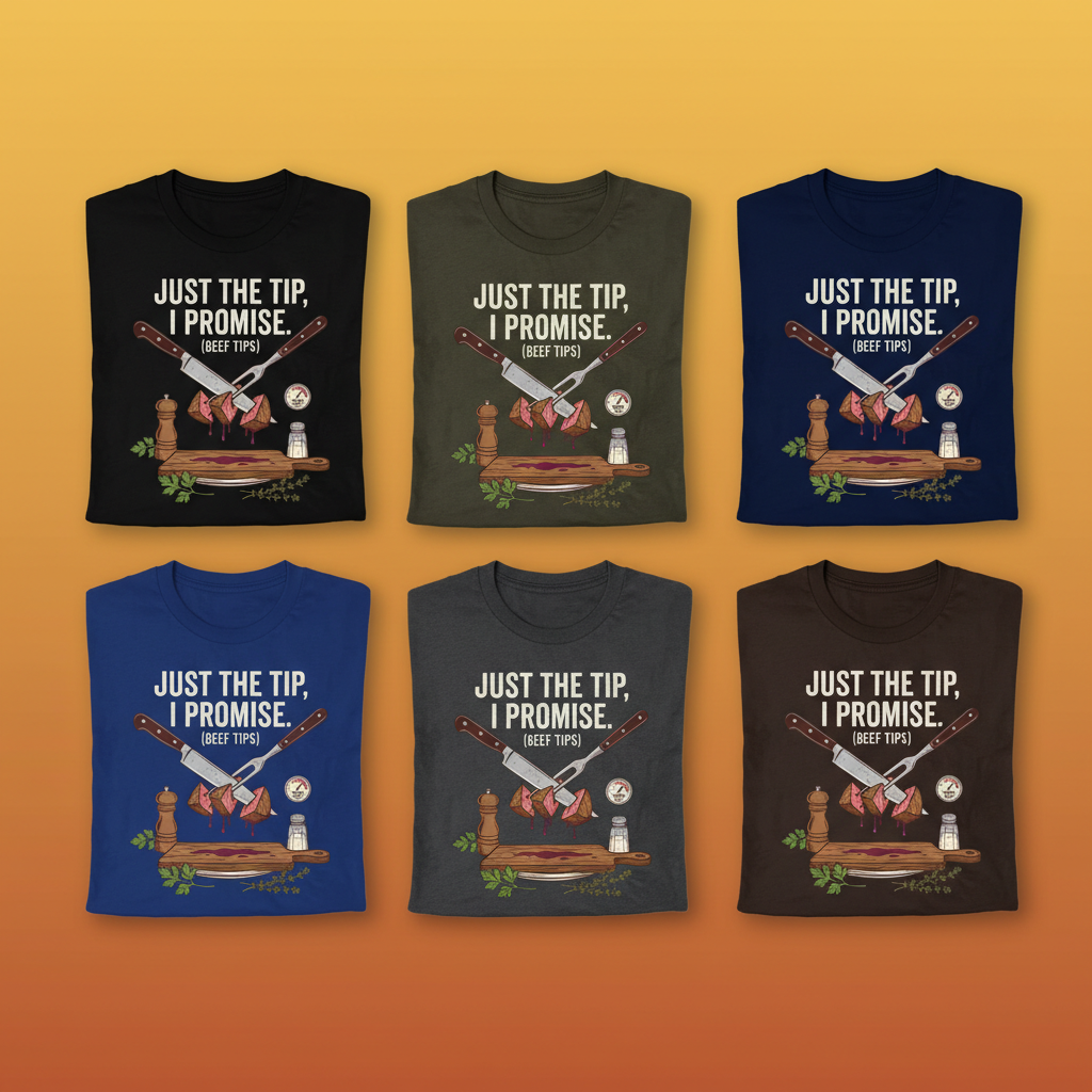 Just the Tip Beef Tips T-Shirt_6color_grid