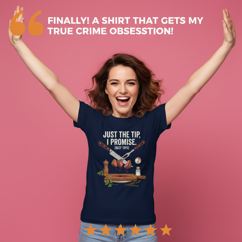 Just the Tip Beef Tips T-Shirt_model_testimonial