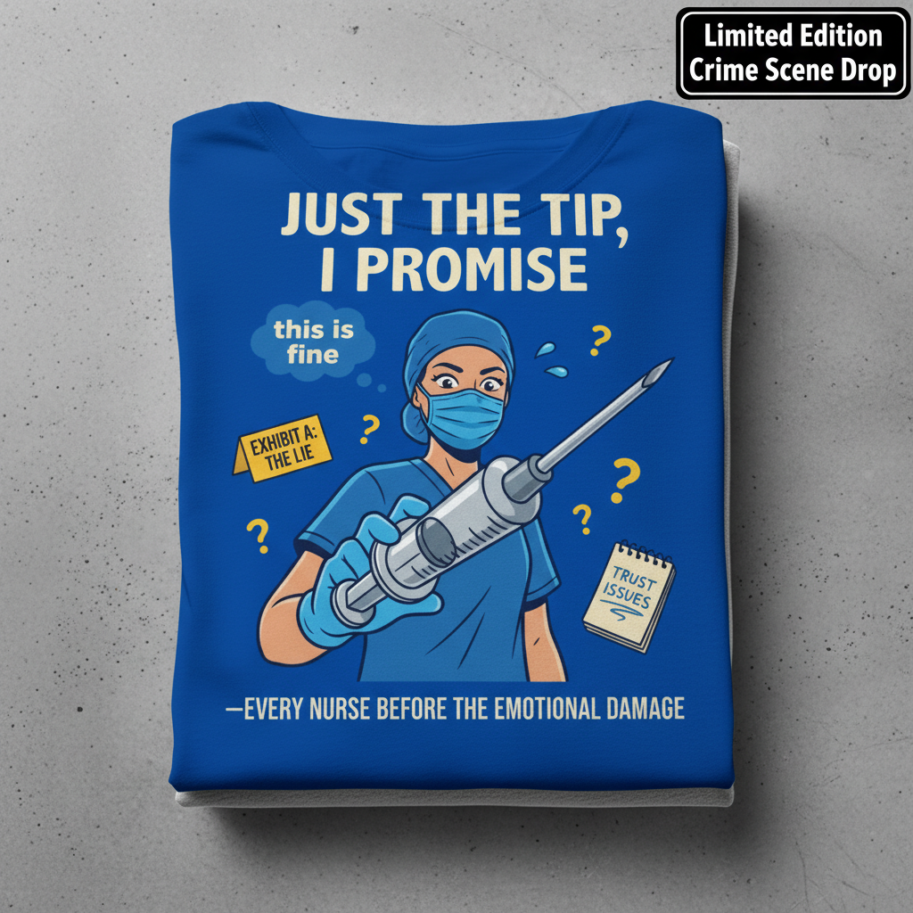 Just the Tip Nurse Humor T-Shirt_stacked_flatlay