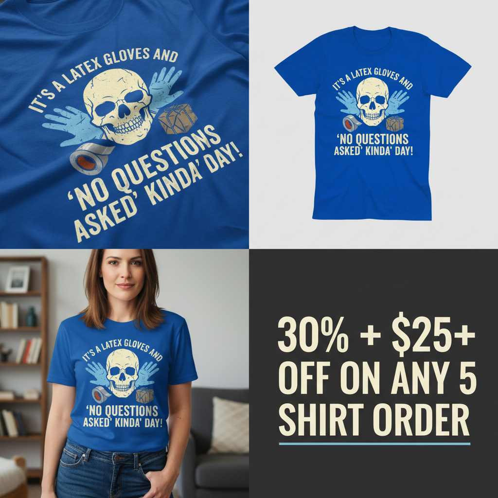 Latex Gloves No Questions Asked T-Shirt_4_panel