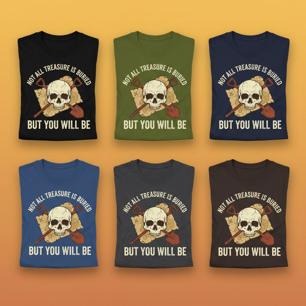 Buried Treasure Threat T-Shirt_6color_grid