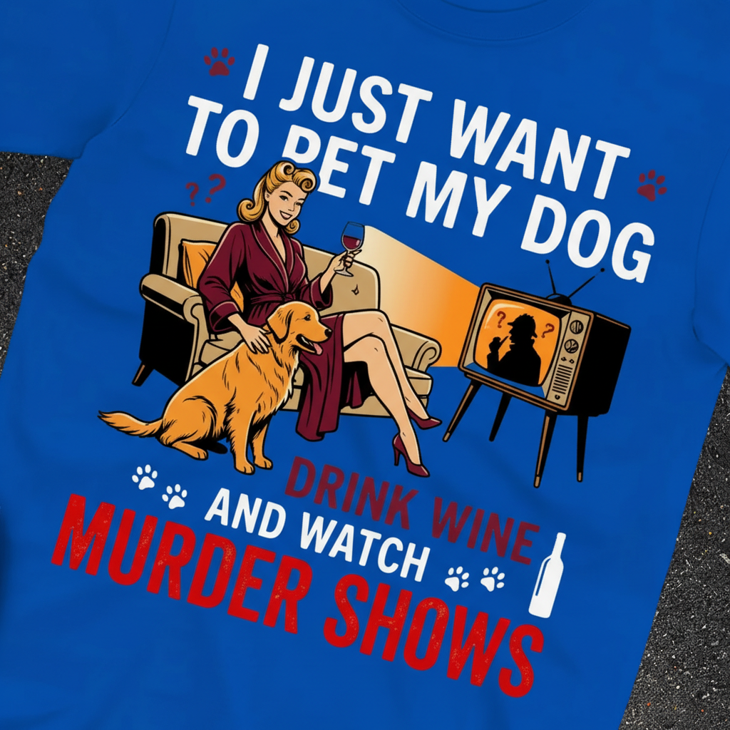 Wine, Dogs & Murder Shows T-Shirt_extreme_za