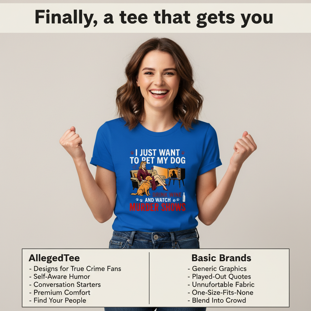 Wine, Dogs & Murder Shows T-Shirt_product_table