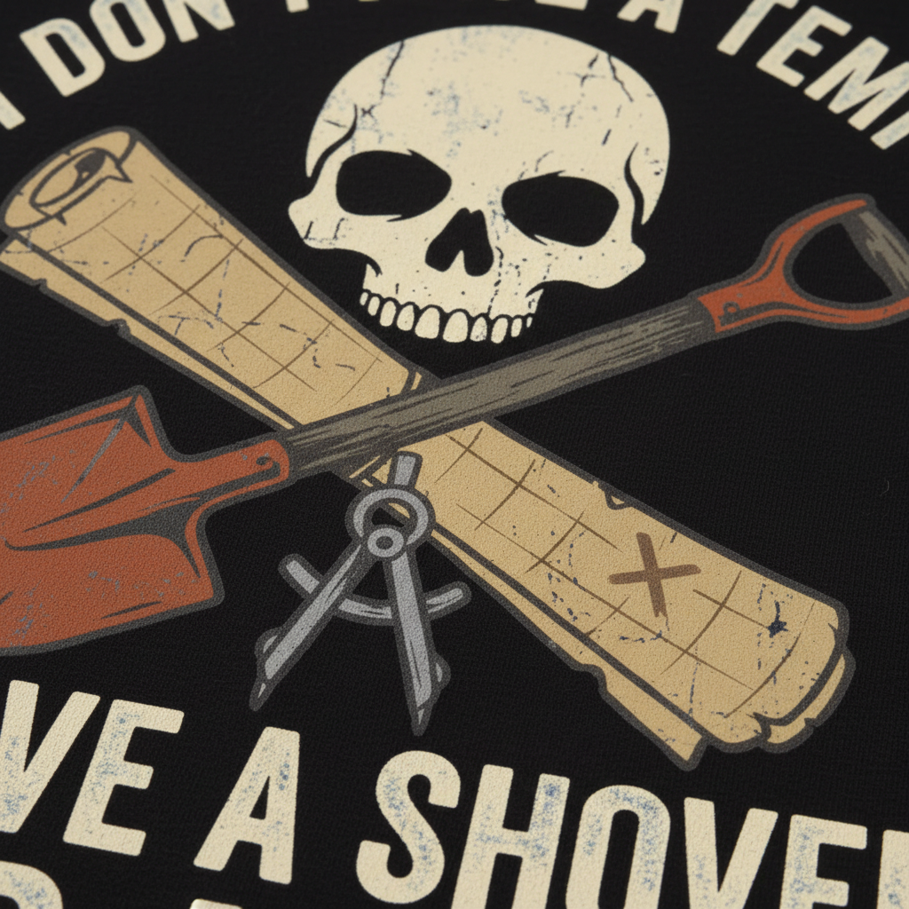 Shovel and a Plan Dark Humor T-Shirt__detail