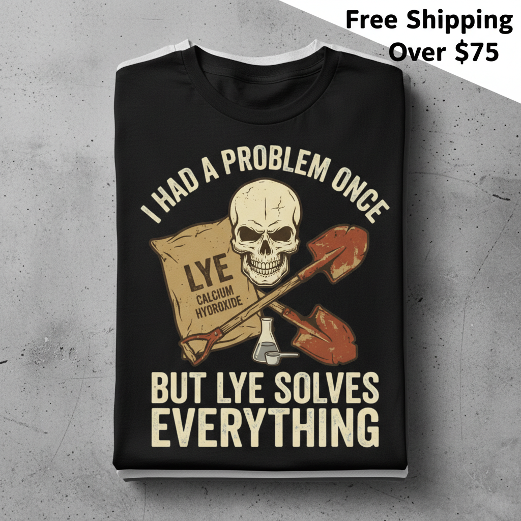 Lye Solves Everything T-Shirt_stacked_flatlay