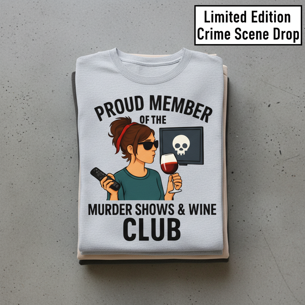 Murder Shows & Wine Club T-Shirt_stacked_flatlay