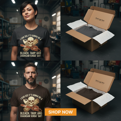 Bleach, Tarp & Chainsaw Kinda’ Day T-Shirt_dual_lifestyle