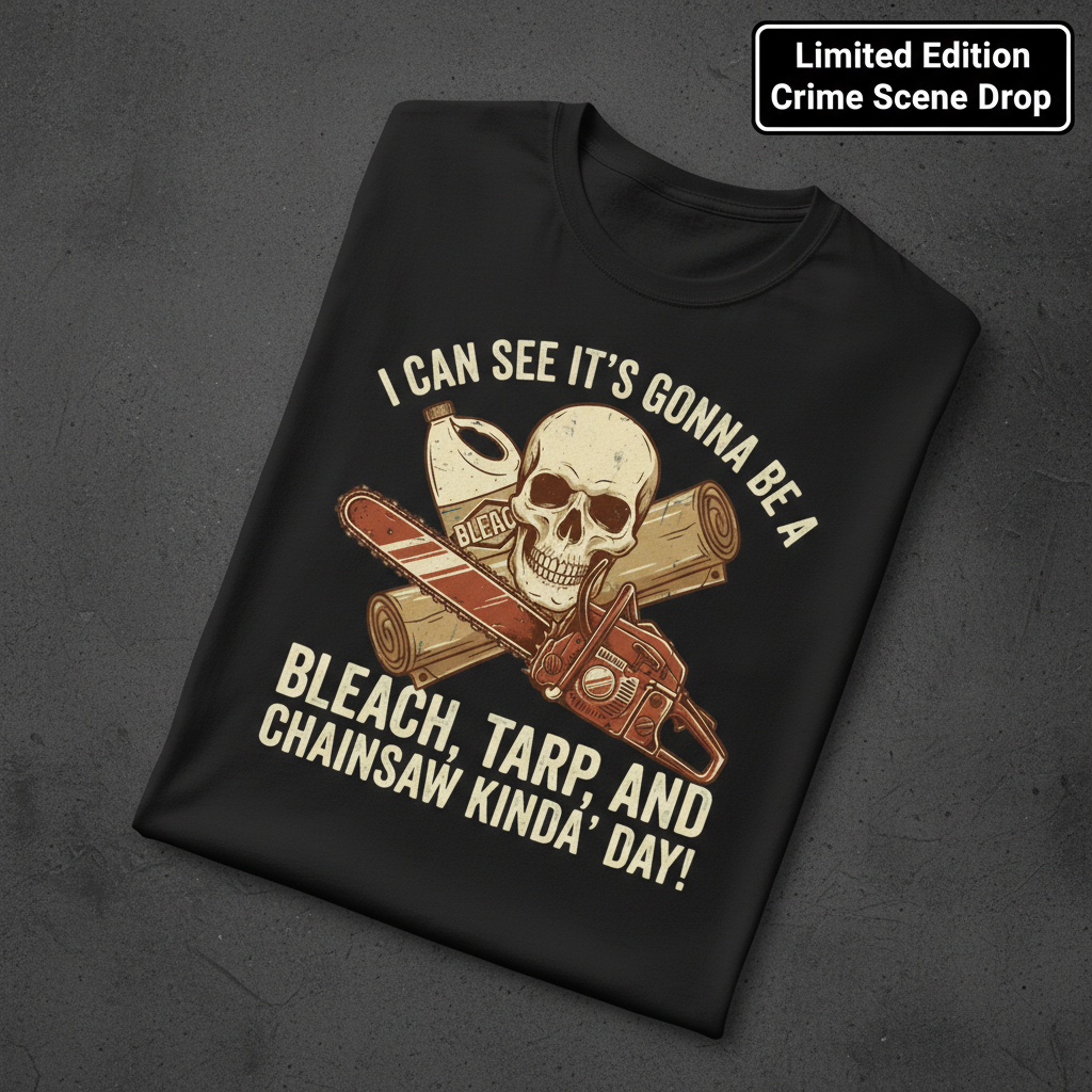 Bleach, Tarp & Chainsaw Kinda’ Day T-Shirt_fold_tilt