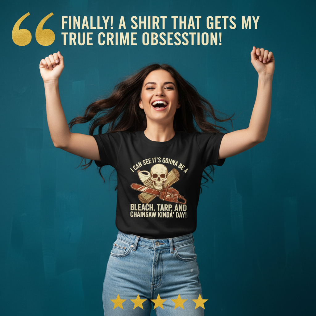 Bleach, Tarp & Chainsaw Kinda’ Day T-Shirt_model_testimonial