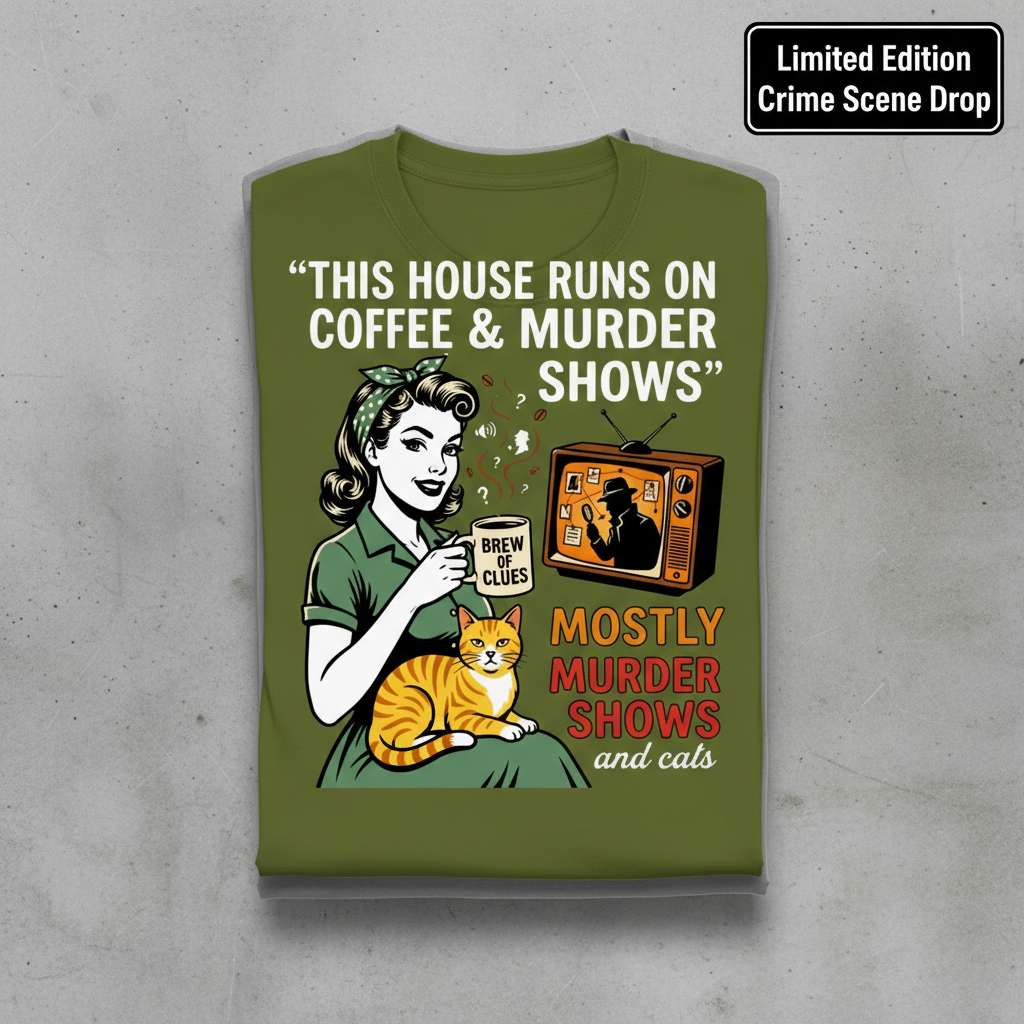 Coffee & Murder Shows T-Shirt_stacked_flatlay
