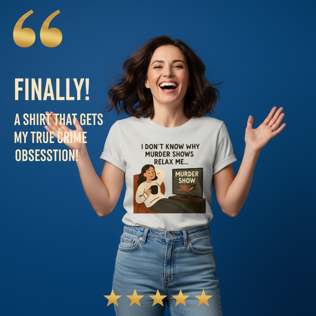 Murder Shows Relax Me T-Shirt_model_testimonial