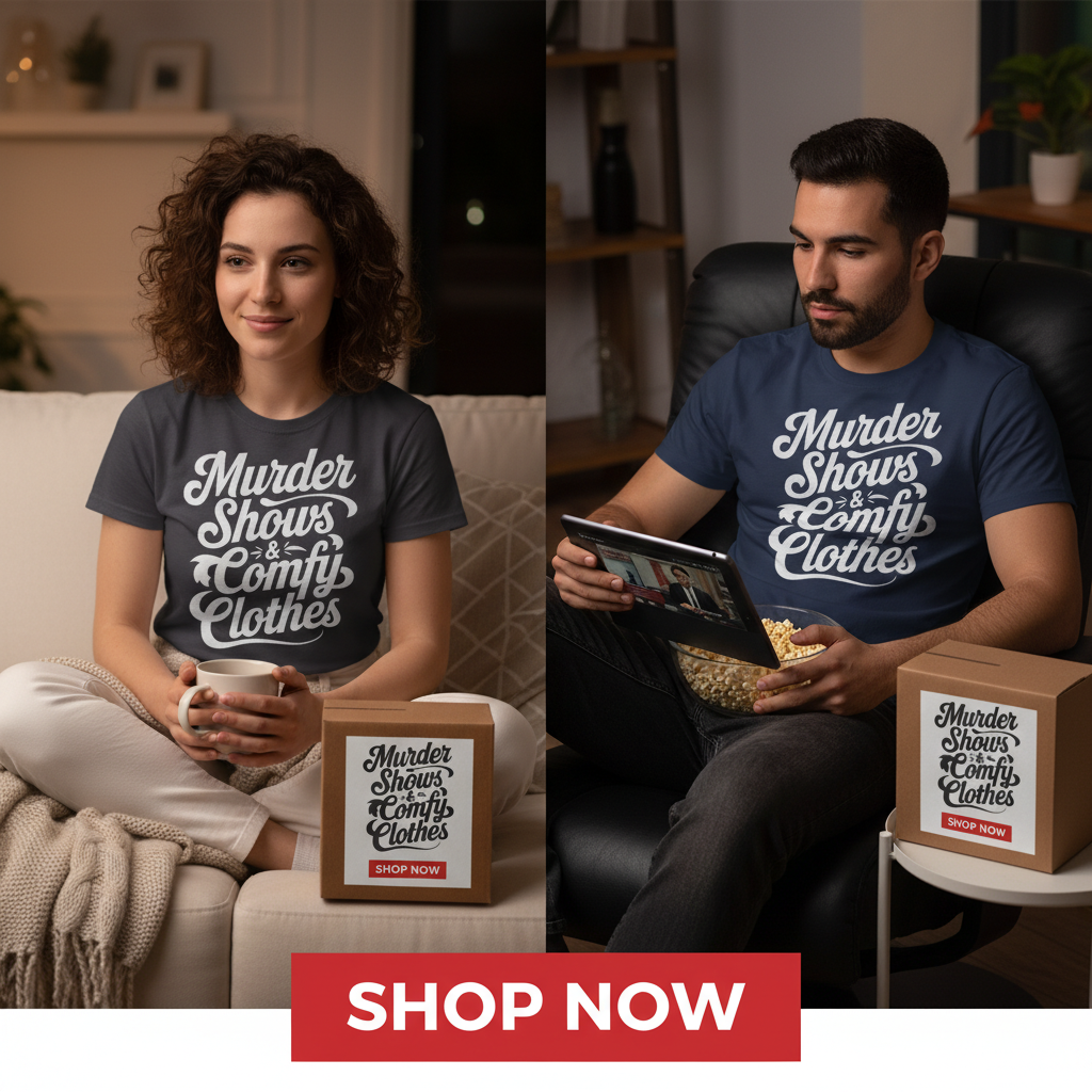 Murder Shows & Comfy Clothes T-Shirt_dual_lifestyle