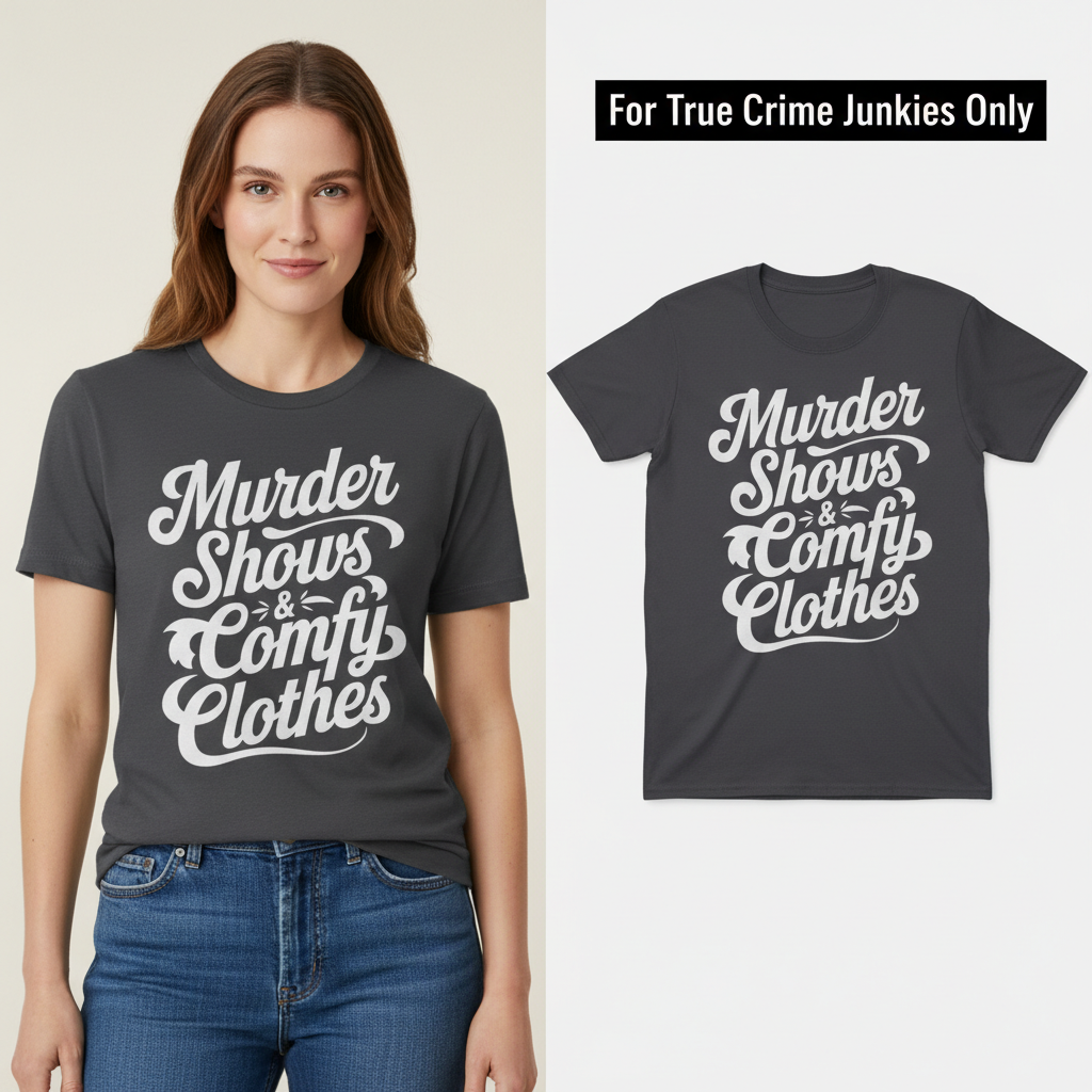 Murder Shows & Comfy Clothes T-Shirt_model_flat