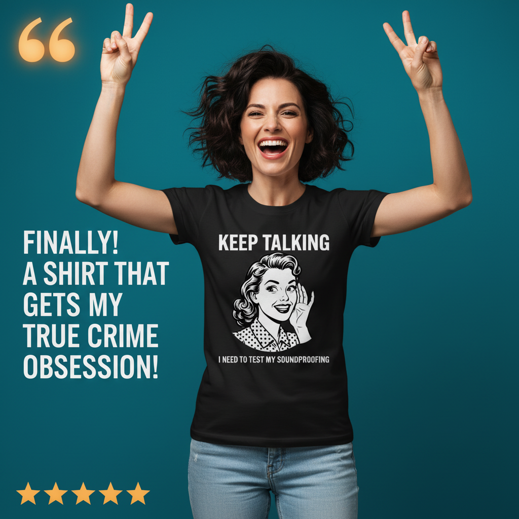 Keep Talking T-Shirt_model_testimonial