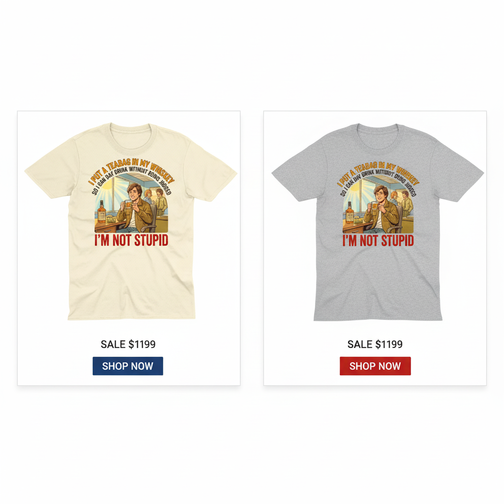 Teabag Whiskey Genius T-Shirt_dual_lifestyle