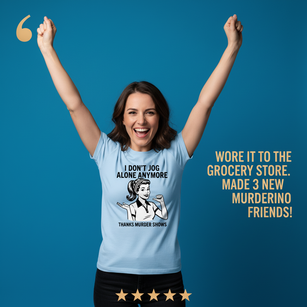 Thanks Murder Shows T-Shirt_model_testimonial